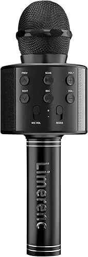 limerenc Micrófono de karaoke inalámbrico Bluetooth - Altavoz portátil 3 en 1 para todos los teléfonos inteligentes para niñas, niños y adultos de