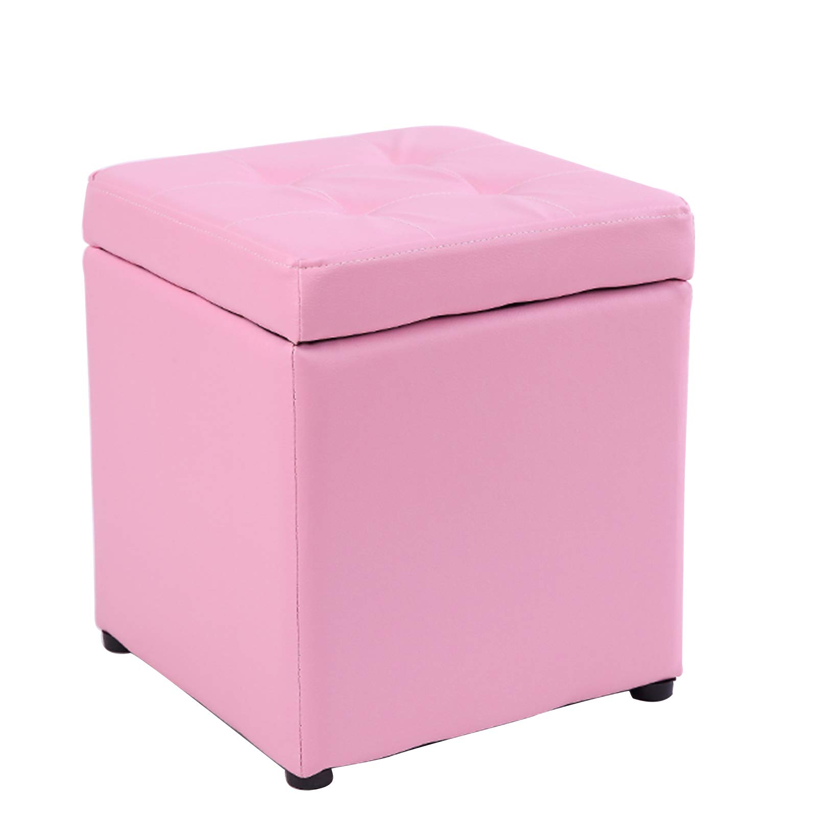 Asiento de piano cuadrado y taburete de sofá funcional tapizado con almacenamiento interior