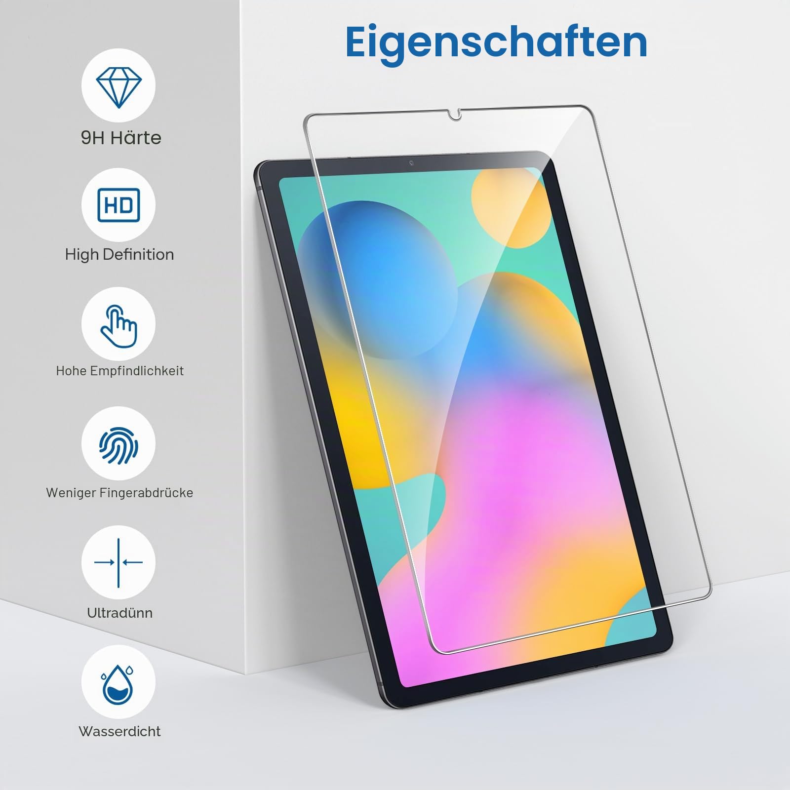 SPARIN 3 Stück Panzer Schutz Glas Schutzfolie für Samsung Galaxy Tab S6 Lite 2024/2022/2020 10,4 zoll, 9H Härte Displayschutz Folie