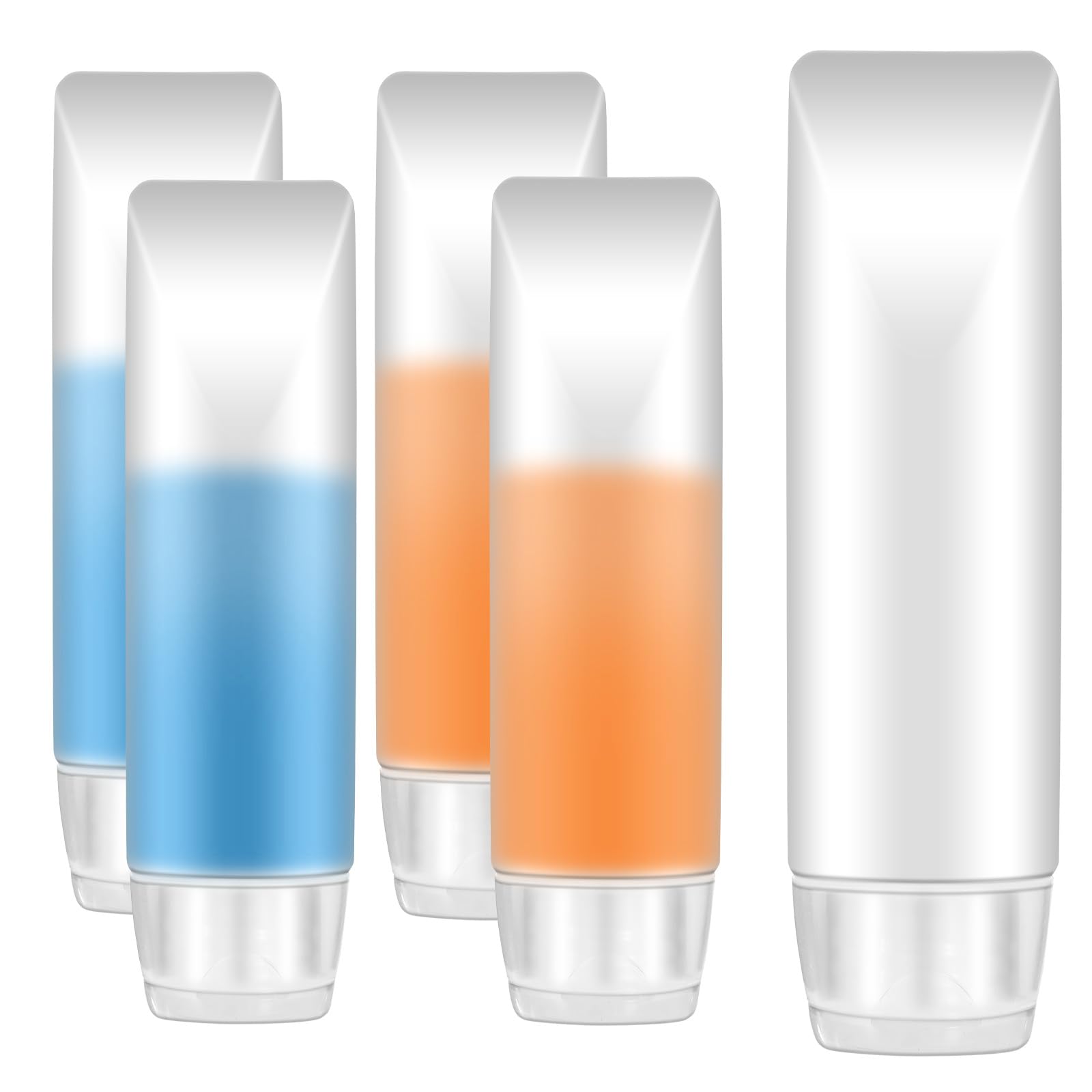 JJUNW 5 PCS Travel Bottles, 1 oz Travel Bottles for Toiletries Empty Refillable Toothpaste Tubes Containers, Small Mini Size Squeeze Toiletry Liquids