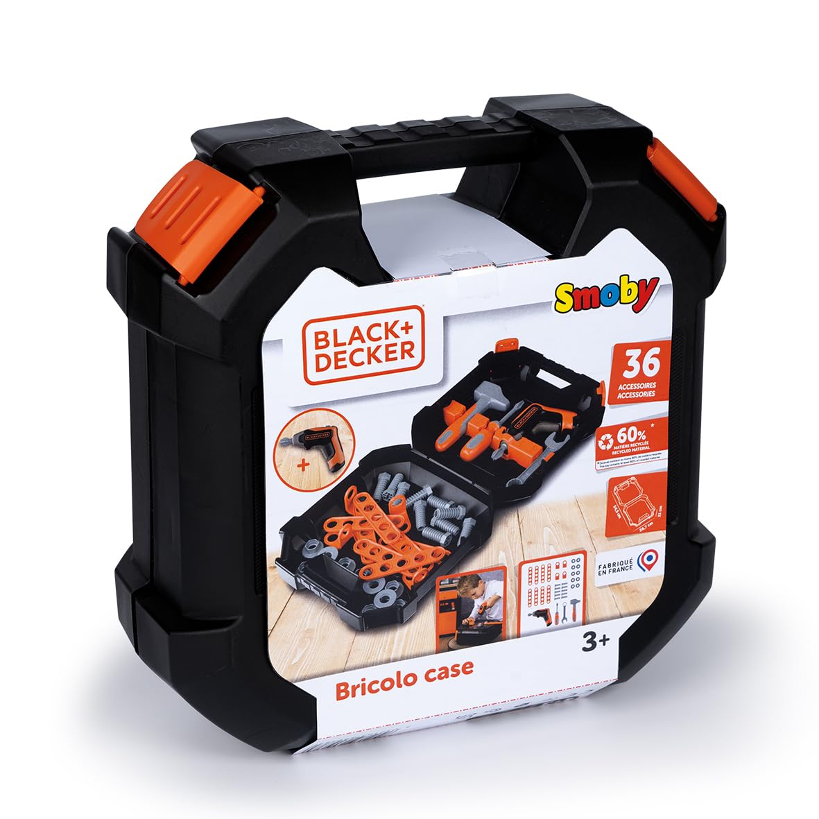Smoby - B+D Valigetta Bricolo con auto da costruire, set di attrezzi