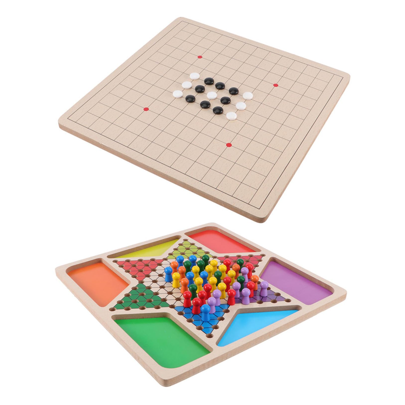 Jeu de Dames Gobang Jeu de Société Créatif et Coloré en Bois pour Garçon et Filles Jouet Éducatif Léger Toucher Confortable pour Moments en Famille