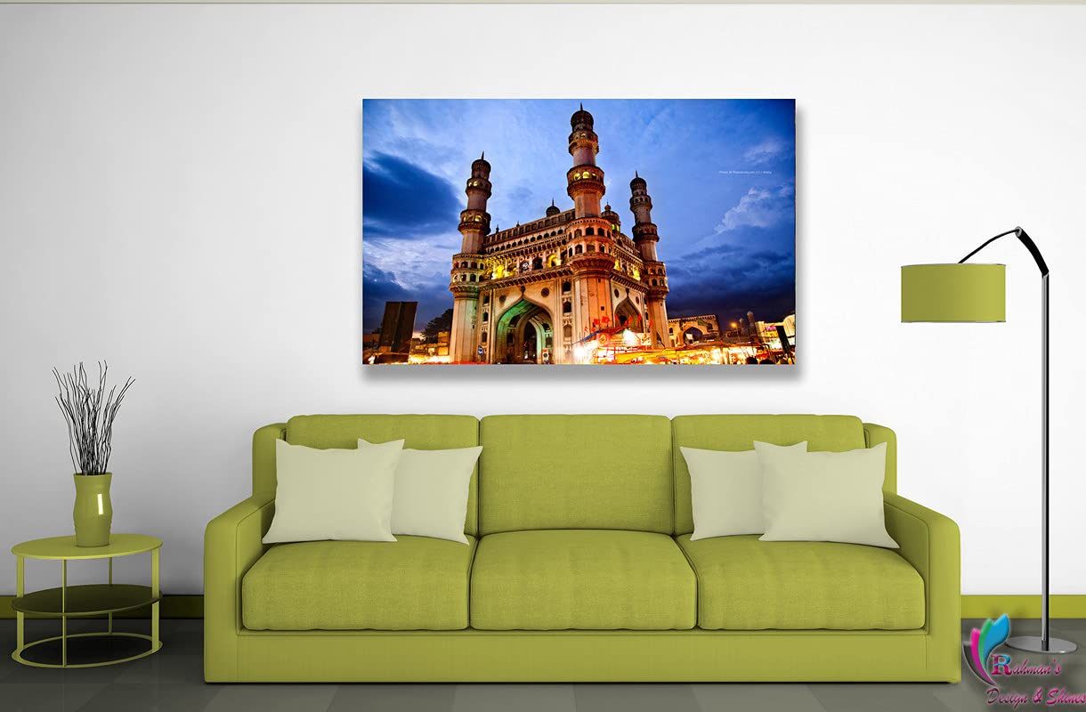 Rahman's Design & Shines Charminar Single Frames Painting (20 Inches x 32 Inches) MDF