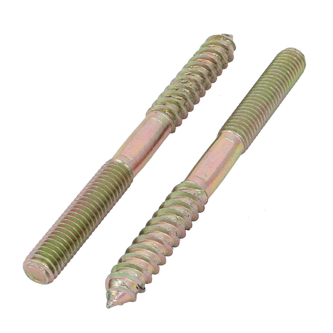 Aexit M8x90mm Carbon Home Hardware Steel Zinc Plated Self-Tapping Hanger Bolt 8pcs Model:56as210qo495