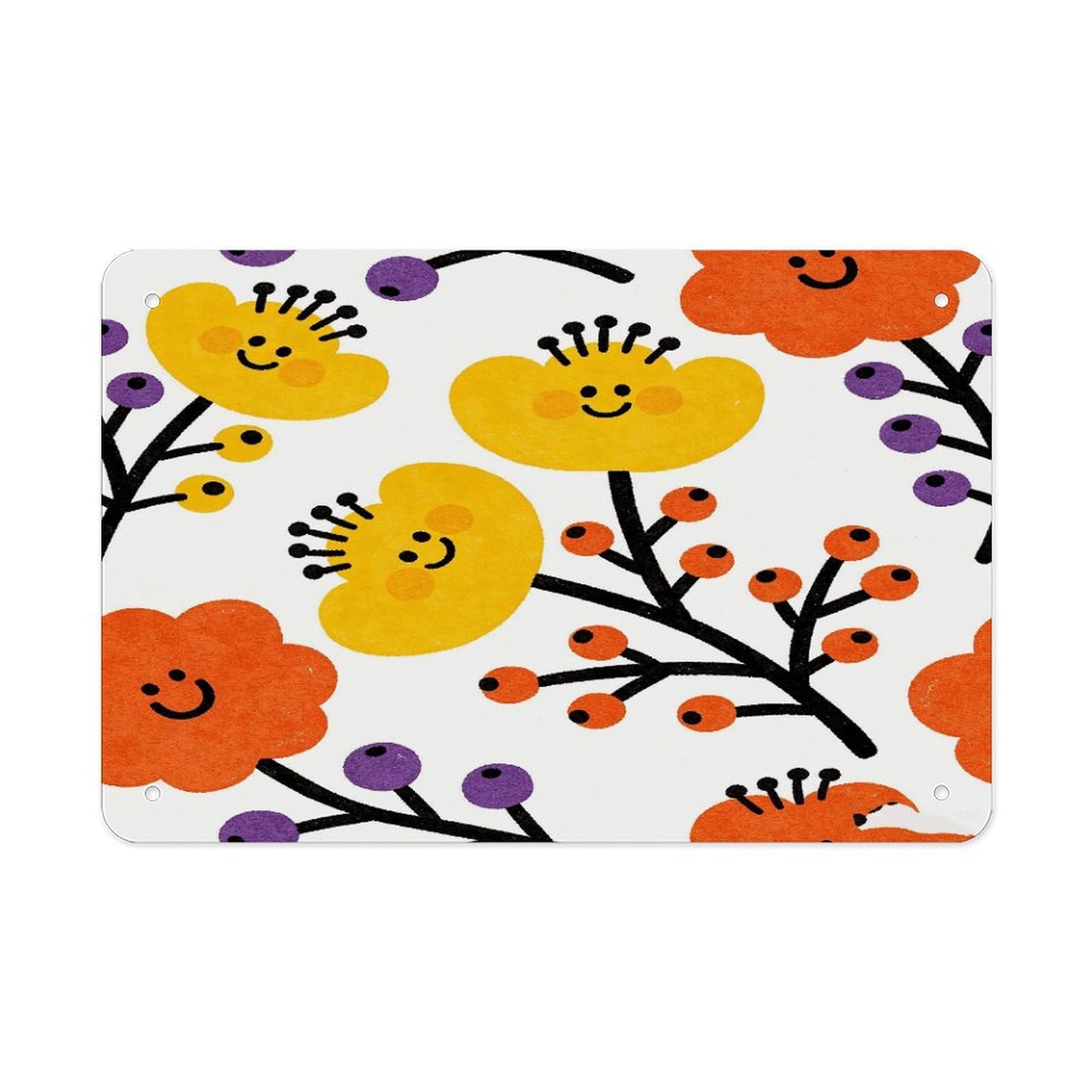 Fodpand Style Flower Branch Pattern Cute Wall Art Metal Tin Signs Bar Metal Tin Sign Wall Decor For Home Living Room Bedroom Toilet Hotel Halloween Decor Gifts 7.9X 11.8 Inch