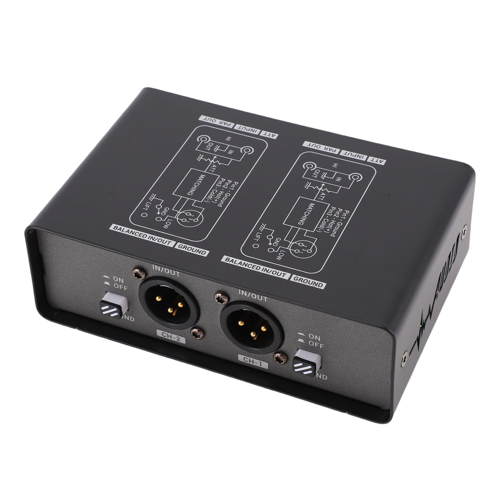 Cocoarm Isolatore del Loop di Massa, Filtro Antirumore a Doppio Canale, Eliminatore di Ronzii per Studio e per Veicoli con Ingressi XLR TRS
