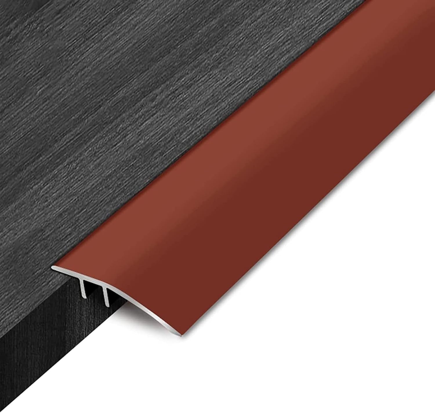 Bande de transition de sol auto-adhésive en aluminium Rosso pour tapis et portes