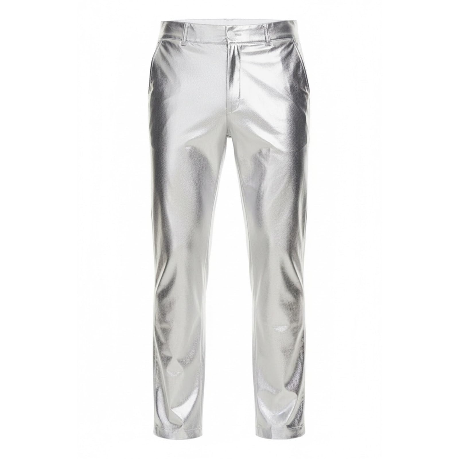 2026 Karneval Metallic Disco Hose Glänzend Gerades Bein Freizeithose für Party Tanzclub Ausgehen Bequeme Passform