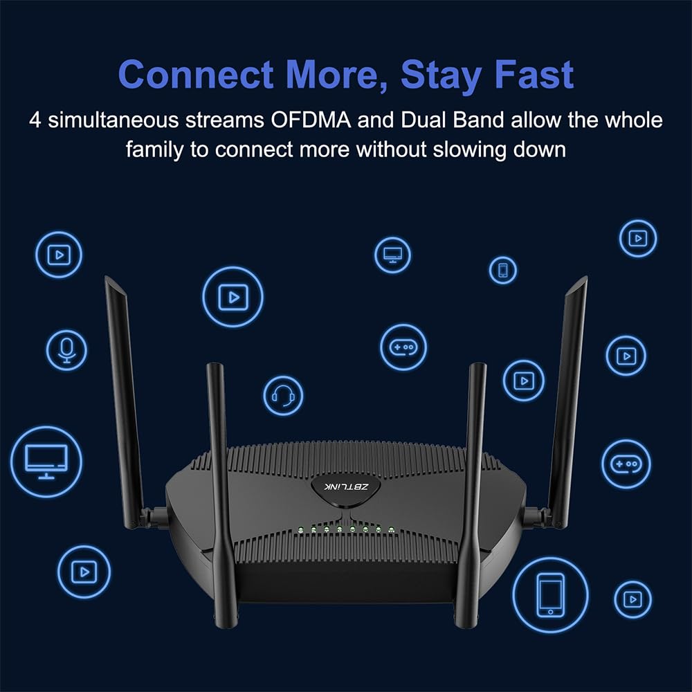 Industrial Metal 4G LTE Wi-Fi 6 Router - Dual-Band Gigabit, 6×5dBi Removable Antennas, Dual SIM - for Remote Sites/IoT/Mobile Offices (Enterprise/Field Use) (Wi-Fi 6 AX3000)