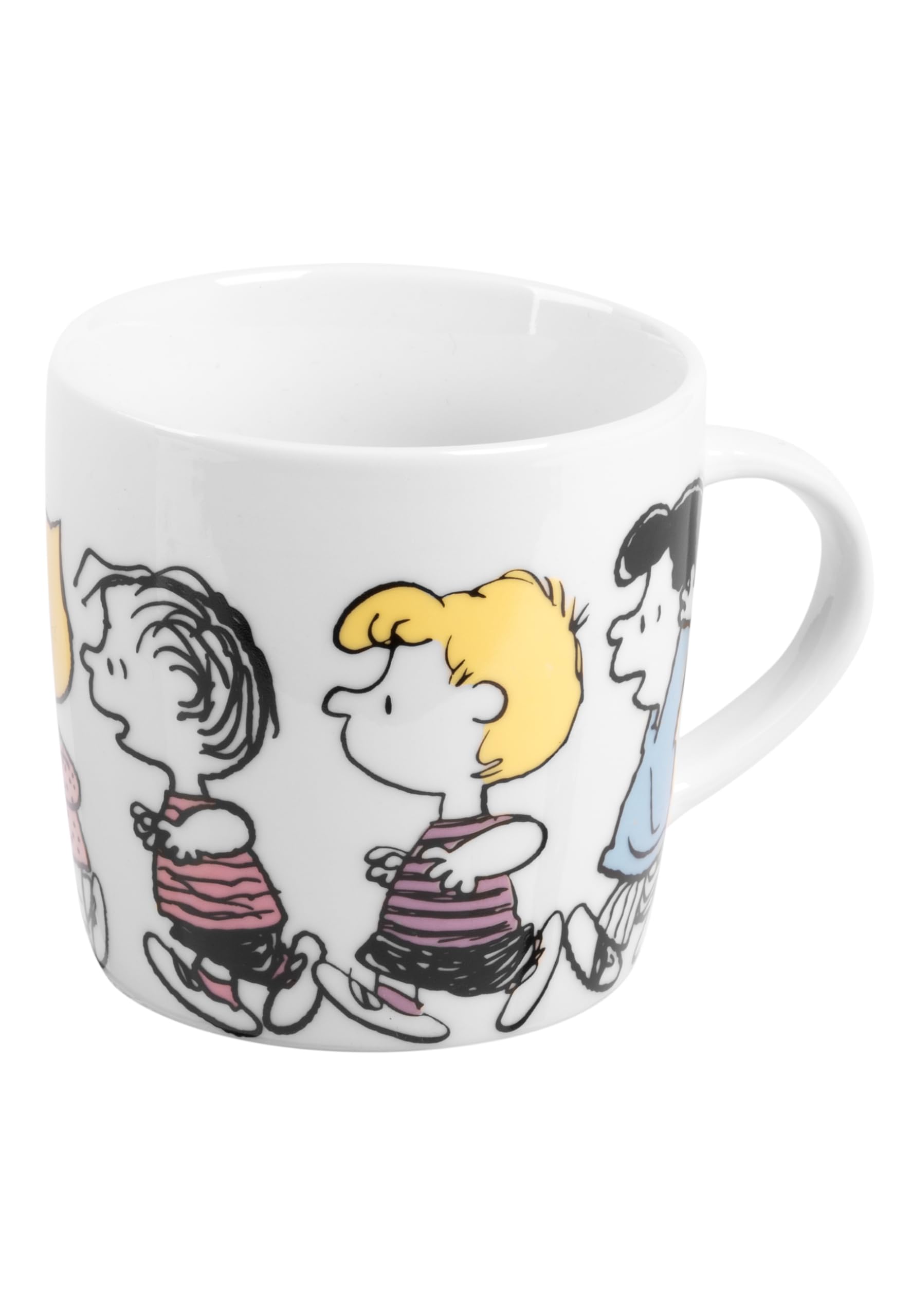 The Peanuts Snoopy Family - Set di 3 piatti, ciotola e tazza in porcellana, colore: Bianco