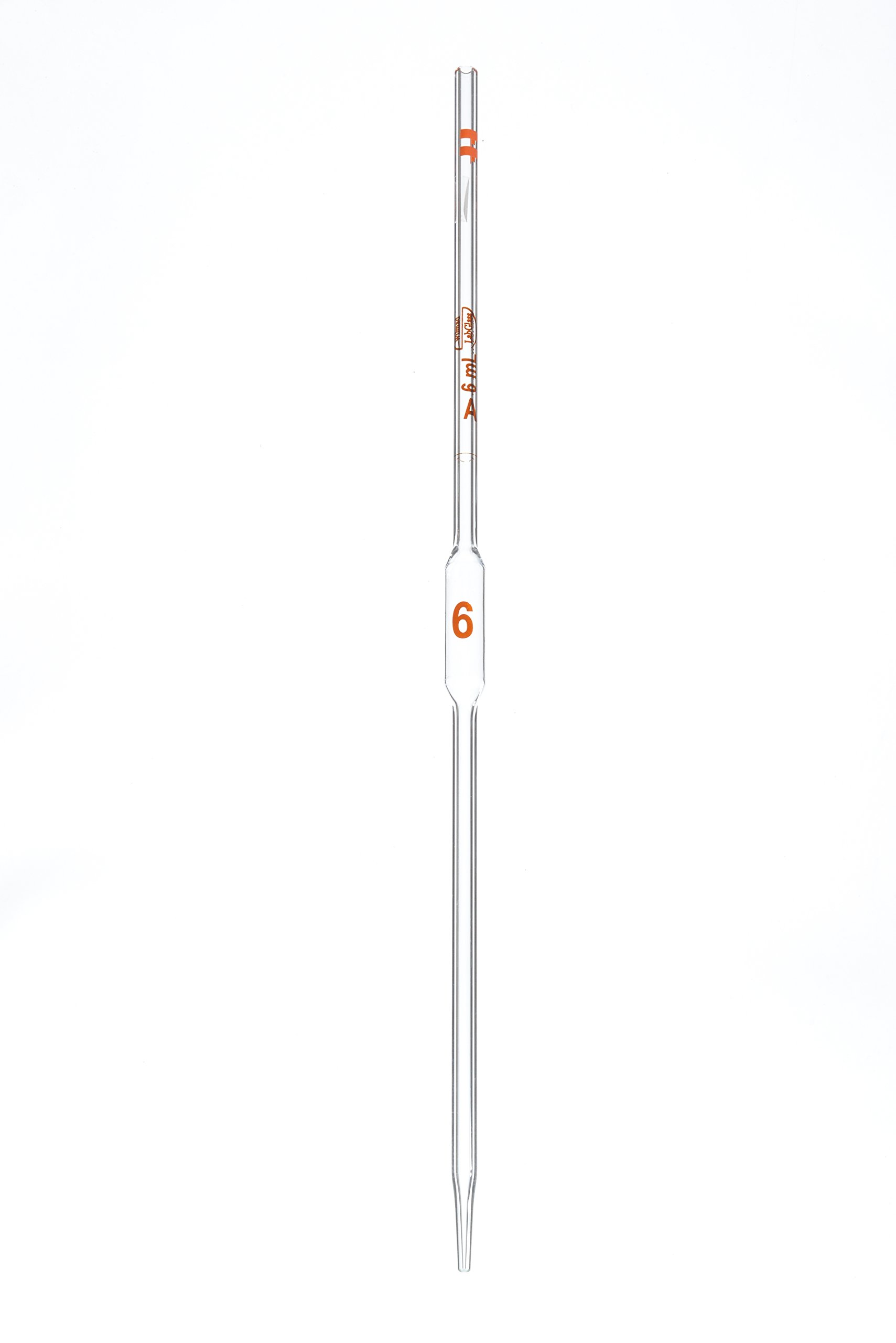 SP Wilmad-LabGlass LG-9350-110 Class A, Volumetric Pipette, Color-Coded, 6mL, 2 Orange Bands