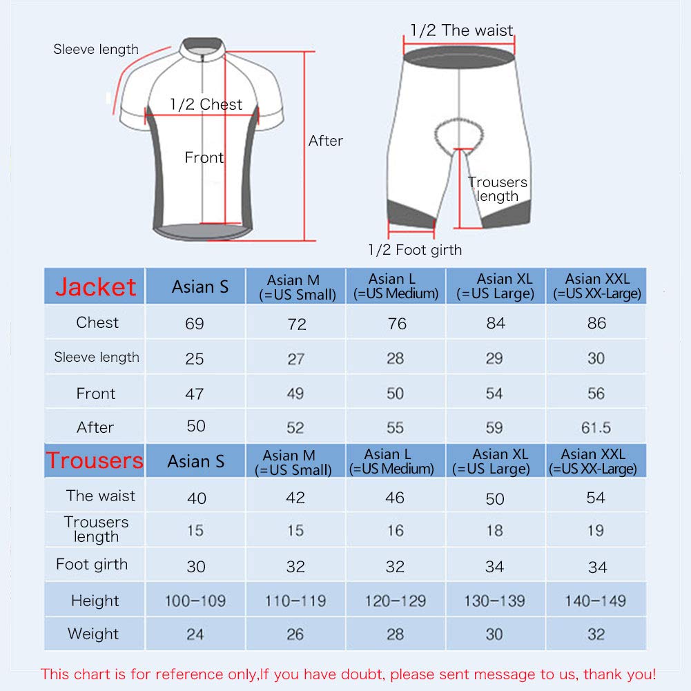 Unisexe-Enfant Garçon Fille Ensemble Maillot de Cyclisme Manche Courte avec Pantalon Cuissard de Cyclisme Rembourré Thermique