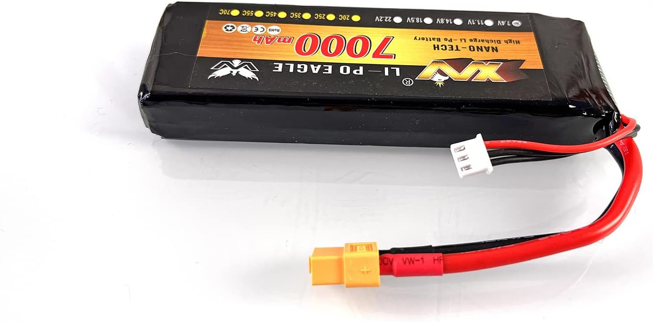 TOUCAN RC HOBBY 7.4V 7000Mah Lipo Battery Xt60 Plug for 1/16 Henglong Rc Tanks Remote Control Cars