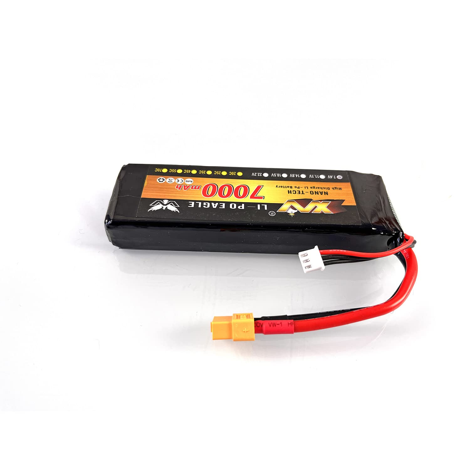 Heng Long 1/16 Elektronische Teile 7,4 V 7000 mAh Lipo Akku für RC Tank Hobby Modell Verbessertes Zubehör (XT60 Stecker)