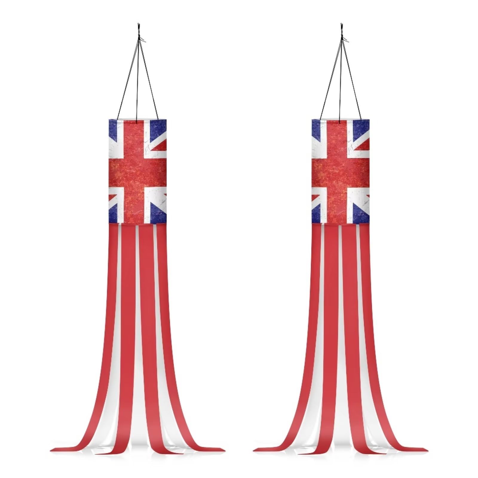 Showudesigns UK Flags Windsock Patriotic Decorations Outdoor Hanging Windsocks for Porch,Garden,Yard,Patio Union Jack Flag Decor Wind Sock Blue and Red — image 1