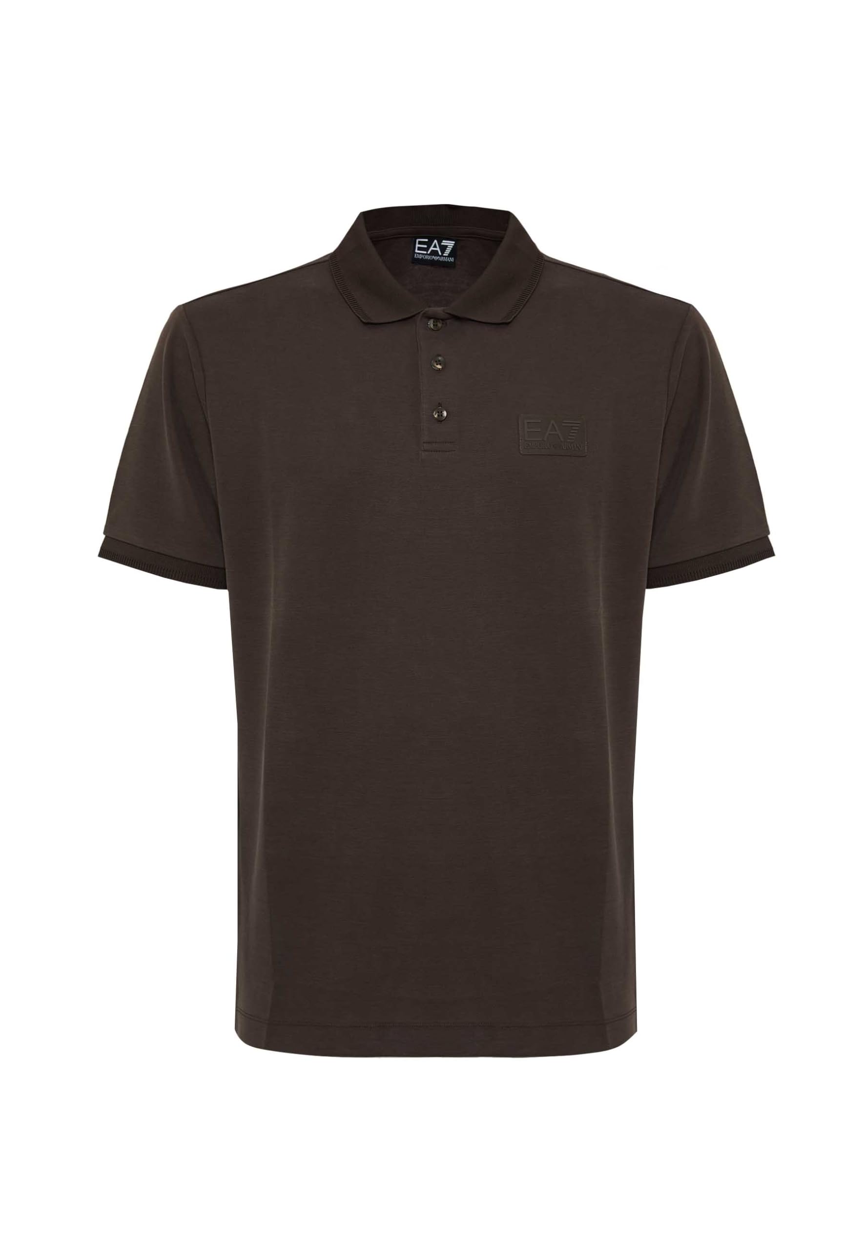 EA7 Lux Identity Modal Blend Polo Shirt, Turkish Coffee, S