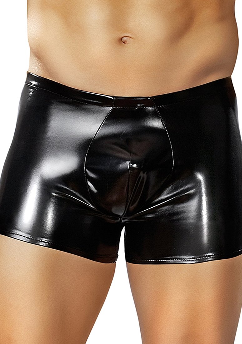 Male Power Rubber Look Pouch Shorts (Poly-Spandex)