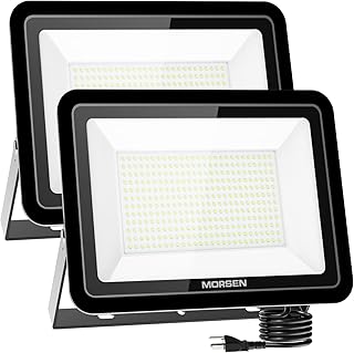 2 Pack 300W LED Flood Light, 30000lm Super Bright Security Lights, UL Certificated Plug, IP66 Waterproof Outdoor Flood Light, 5000K Daylight White Floodlight for Yard, Garden, Garages