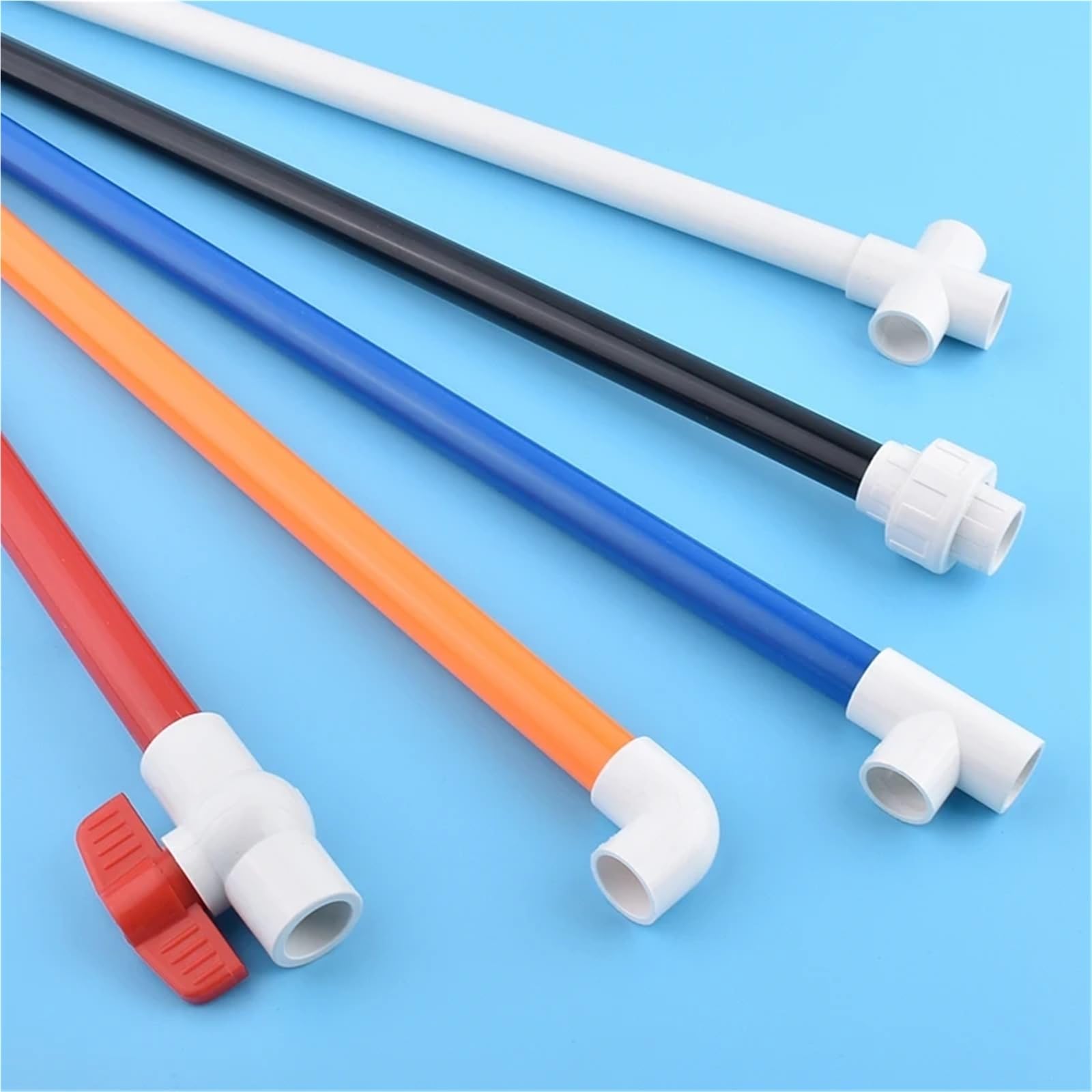 2 piezas de 20 a 50 mm PVC for tubería, codo en T, conector cruzado, junta agua for riego jardín, válvula bola control for acuario(Thread Connector,32mm)