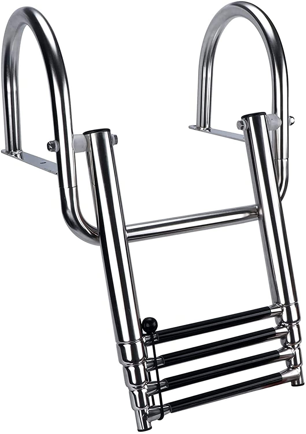 Échelle de bateau ponton en acier inoxydable 4 marches télescopique marine