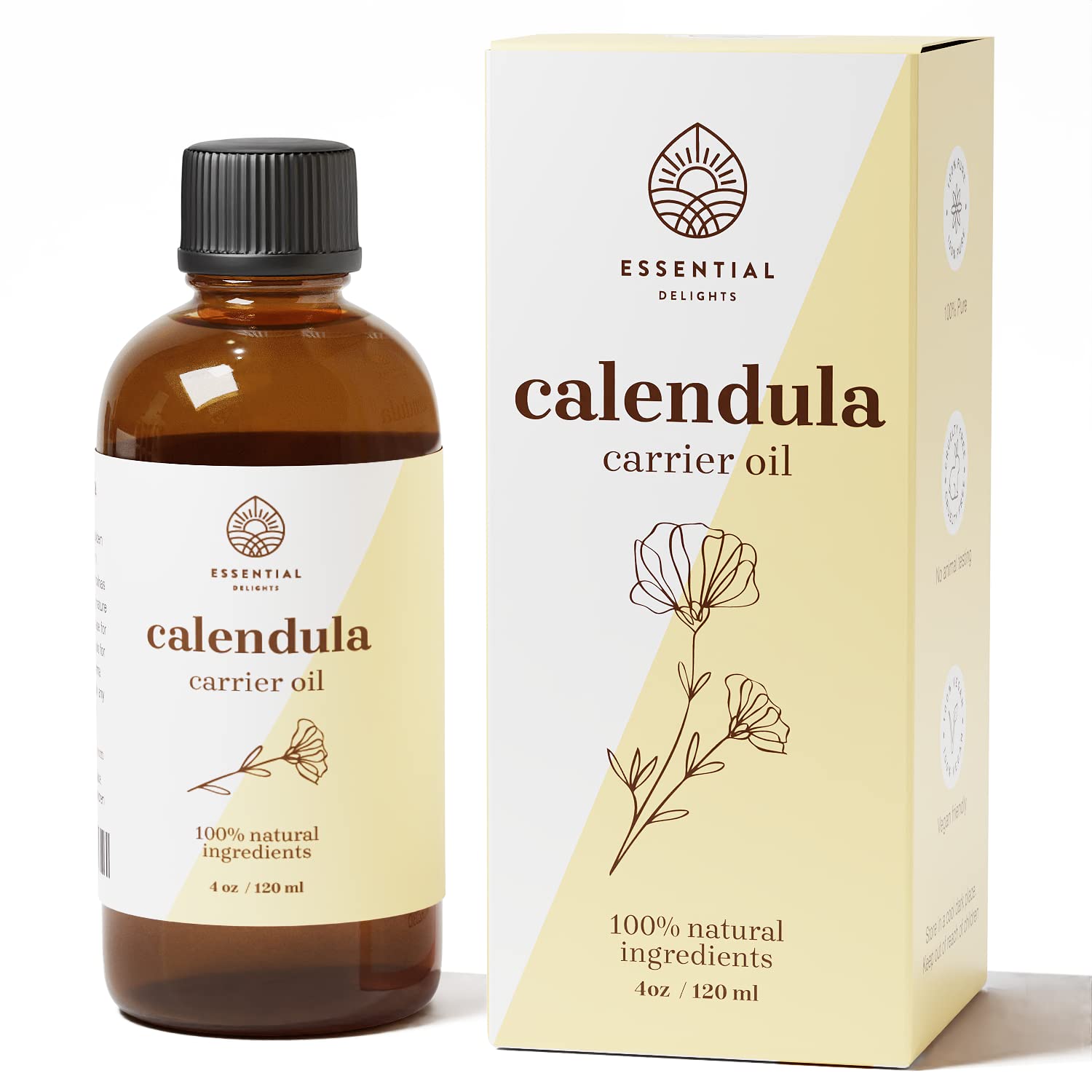 Calendula Oil - Premium Carrier Oil | Nourishing for Skin, Face, Body, Hair Revitalization | Hydrating, Vegan & Cruelty-Free, 16 Fl Oz