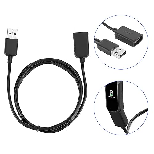 Miniatura 8 de ASHATA Cable de carga USB ligero TPE de goma TPE Cable de carga para Huawei Smart Bracelet 4, duradero, portátil, 3.3 ft de longitud