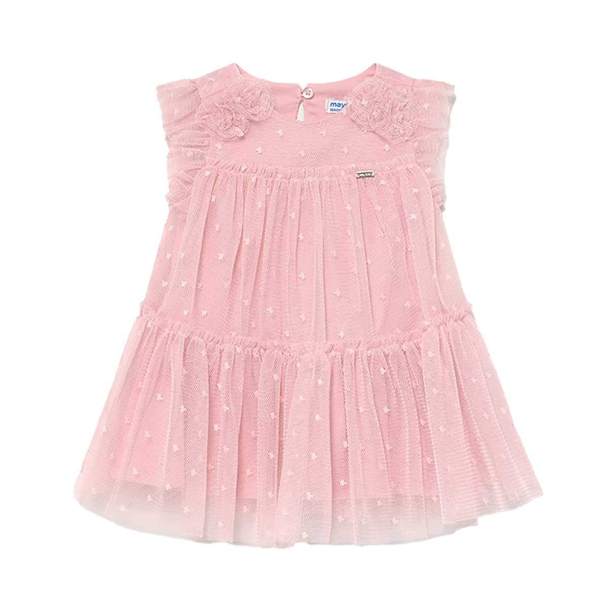 Mayoral Vestito Elegante neonata con Tulle Bimba Rosato 1957 6M/62cm