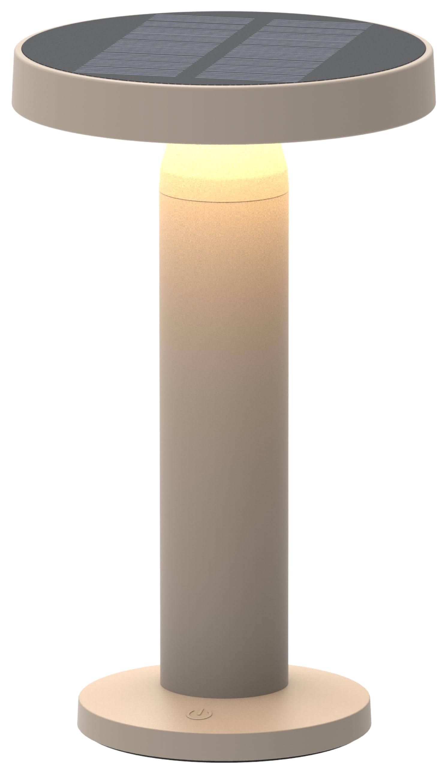 BOLD Solarna Lampa Stołowa LED do Wnętrz i na Zewnątrz, Dotykowy Włącznik, 6 Godzin Pracy, IP44, Ładowanie Solarne i USB, Kabel USB-A do USB-C 1 m w Zestawie, Matowy Piaskowy