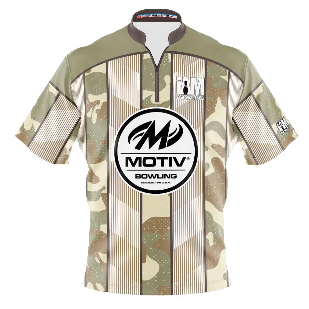 Logo Infusion I AM Bowling Jersey Short Sleeve Sash Collar 2329-MT1 Made in USA MOTIV1 (US, Alpha, 3X-Large, Regular, Regular, Multi)