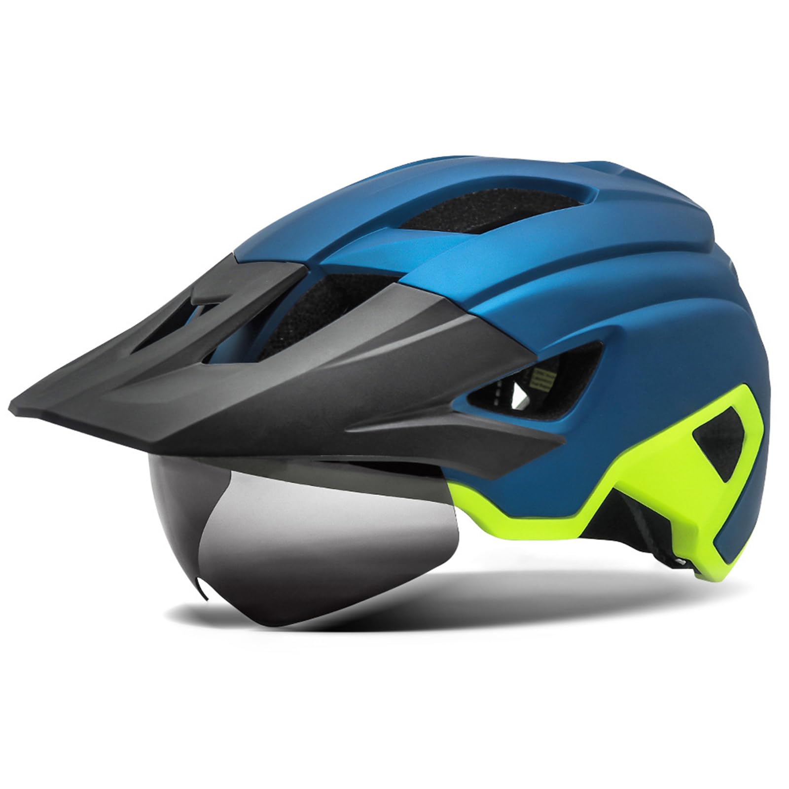 Casco da bici illuminato a LED con visiere staccabili USB ricaricabile per casco da bici per motociclisti notturni