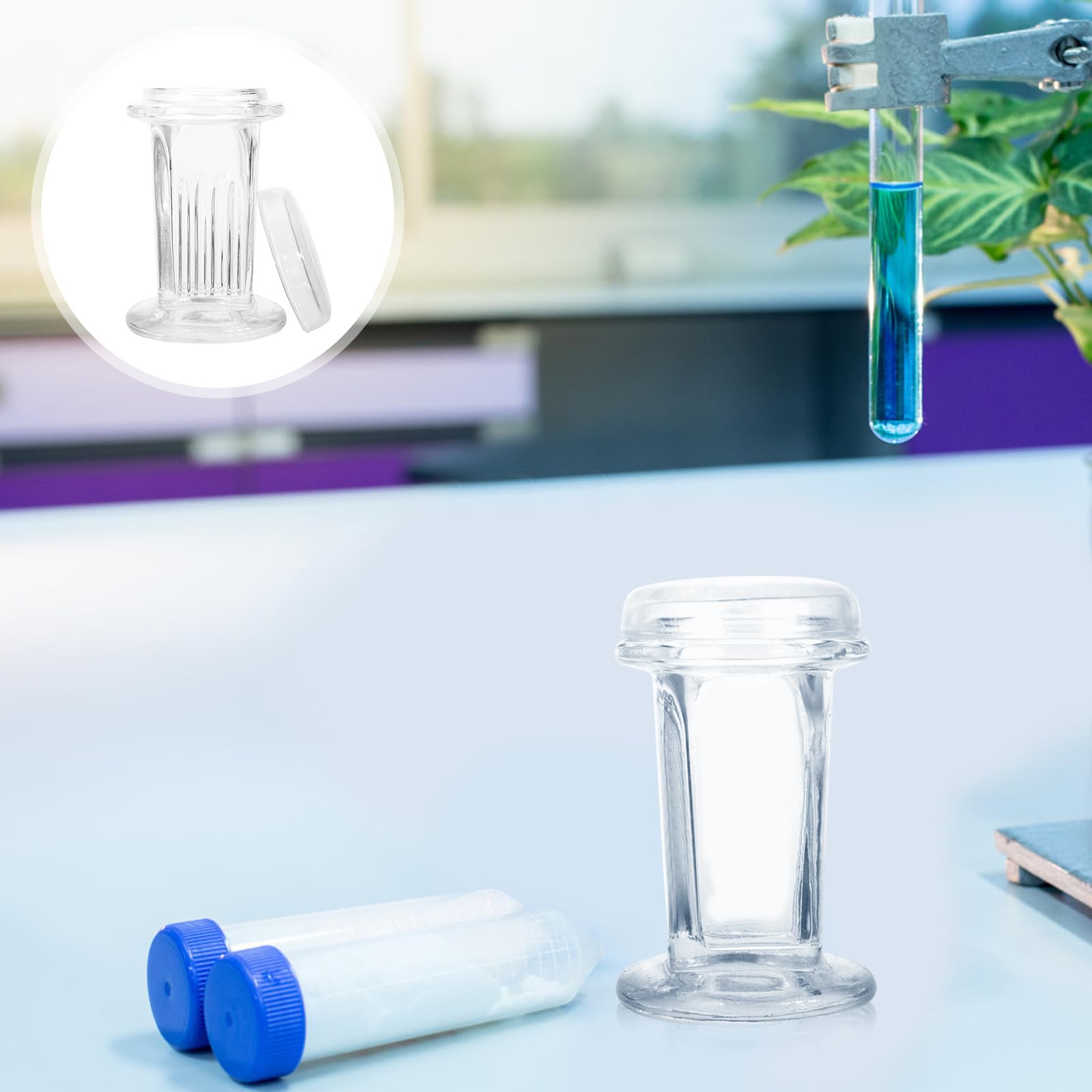 HOMEMAXS 20 Pcs Coplin Staining Jar 5-Slide Capacity Slide Staining Jar Terrarium Microscope Slides Coplin Canisters Lid Staining Tank Laboratory Tra