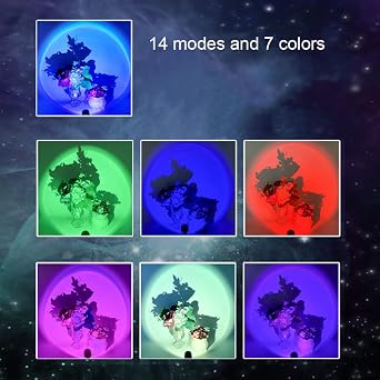 melairo LED USB Sunset Lamp Night Light Projector Birthday Decoration Portable Mood Light for Bedroom Living,Sunset Red