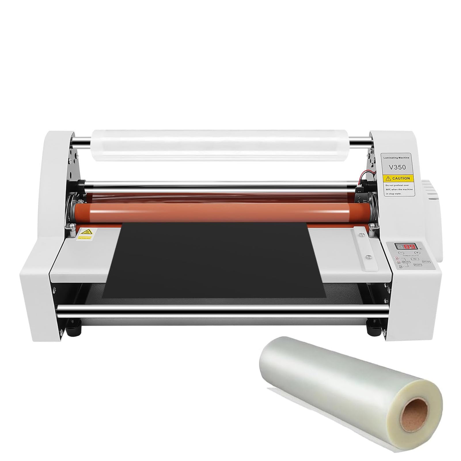 Minhuijihui A Hot Cold Roll Laminator Machine & V350 Thermal Laminator With Digital Display, Djustable Temperature 0-180℃, Detachable High-Silicone Rollers For Single/Dual Sided Laminating