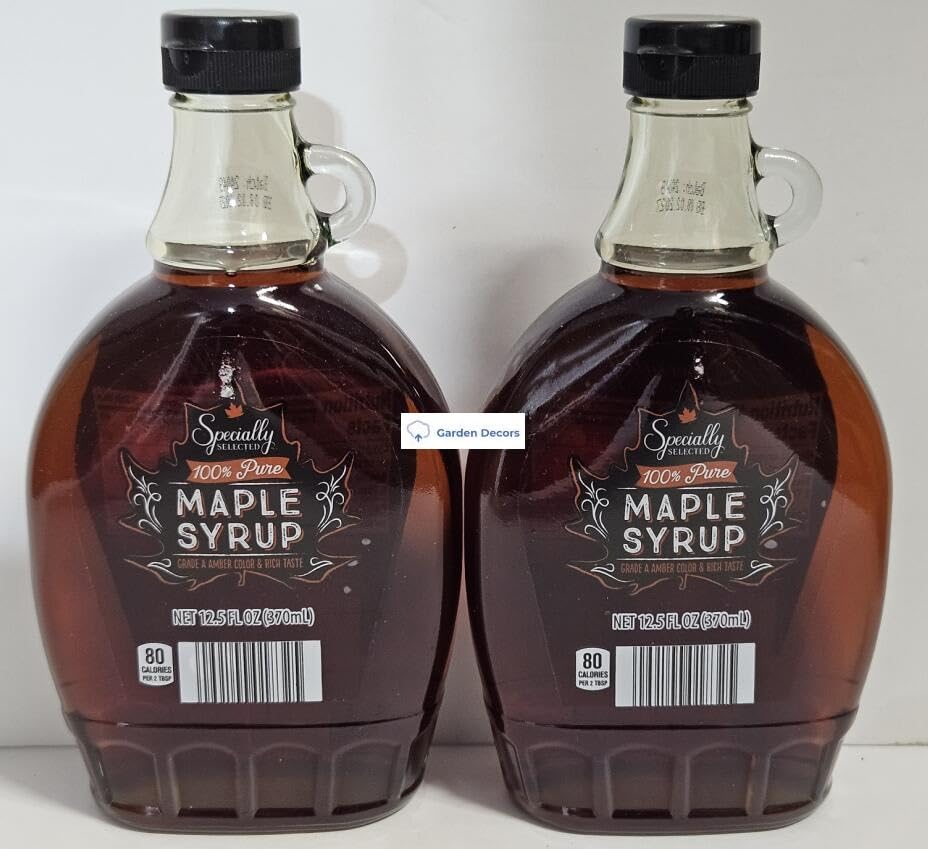 Specially Selected 100% Pure Maple Syrup Grade A Amber Color & Rich Taste 12.5fl oz 370ml (2 Bottles)