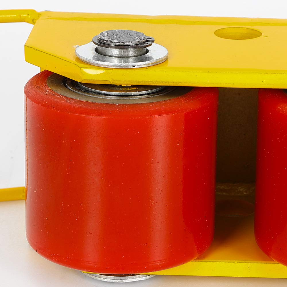 Máquina de mover con 2 rígidos, capacidad de carga de 2,5 t/5511 libras, máquina mover dolly, ayuda de transporte para dispositivos y muebles, muy portátil (amarillo)