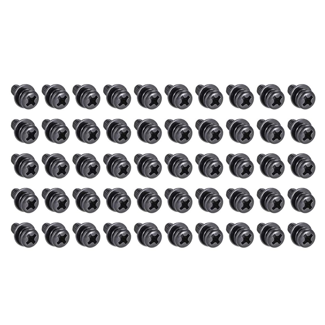 TA-VIGOR M4 Phillips Pan Head Bolt with Spring & Plain Washer 6mm 50pc — image 1