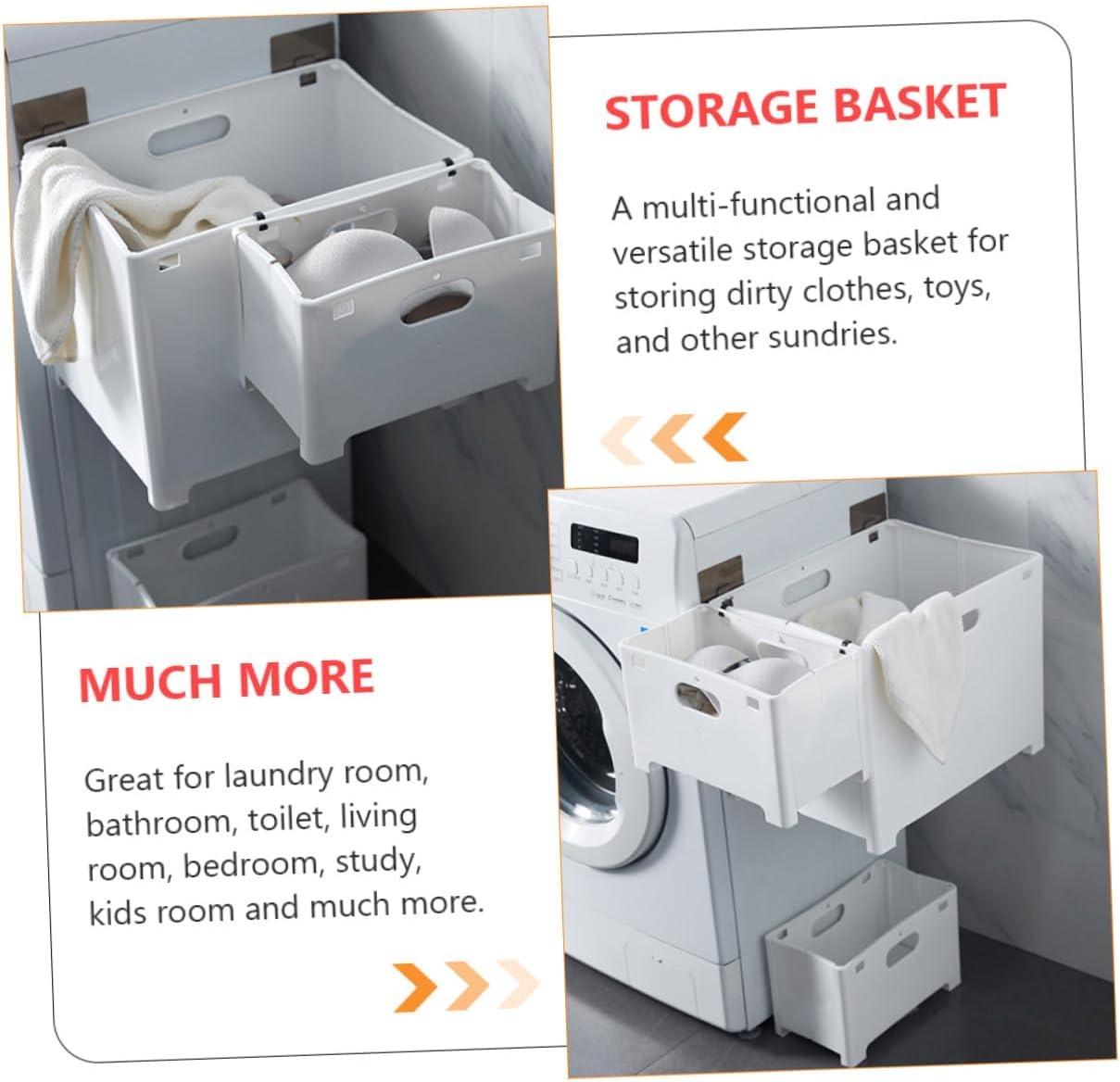 Foldable Wall Hanging Laundry Basket Plastic Storage Container for Dirty Clothes and Household Items Space-saving Hanging Hamper with Handle for Bathroom Laundry Bedroom