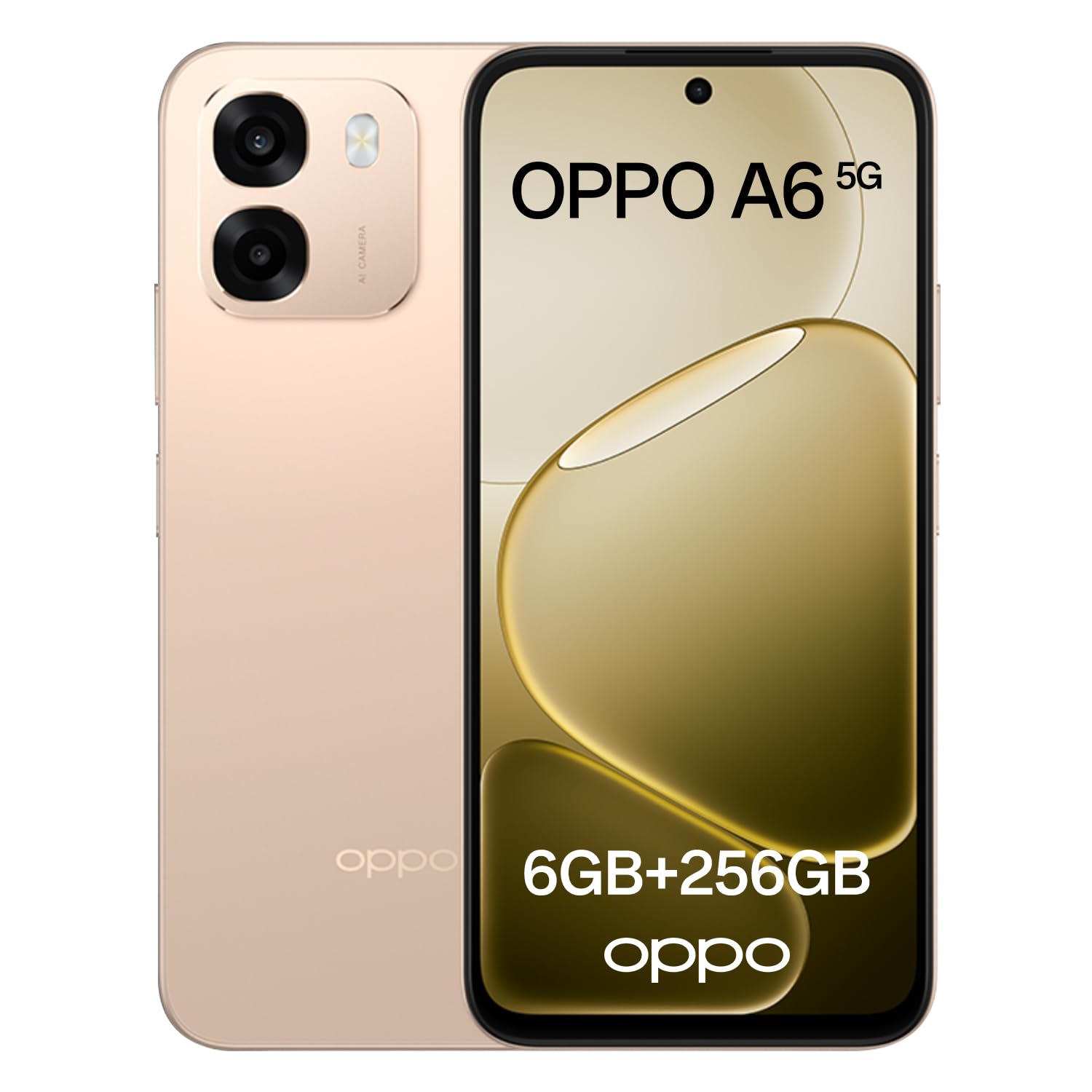 OPPO A6 5G Smartphone in Aurora Gold
