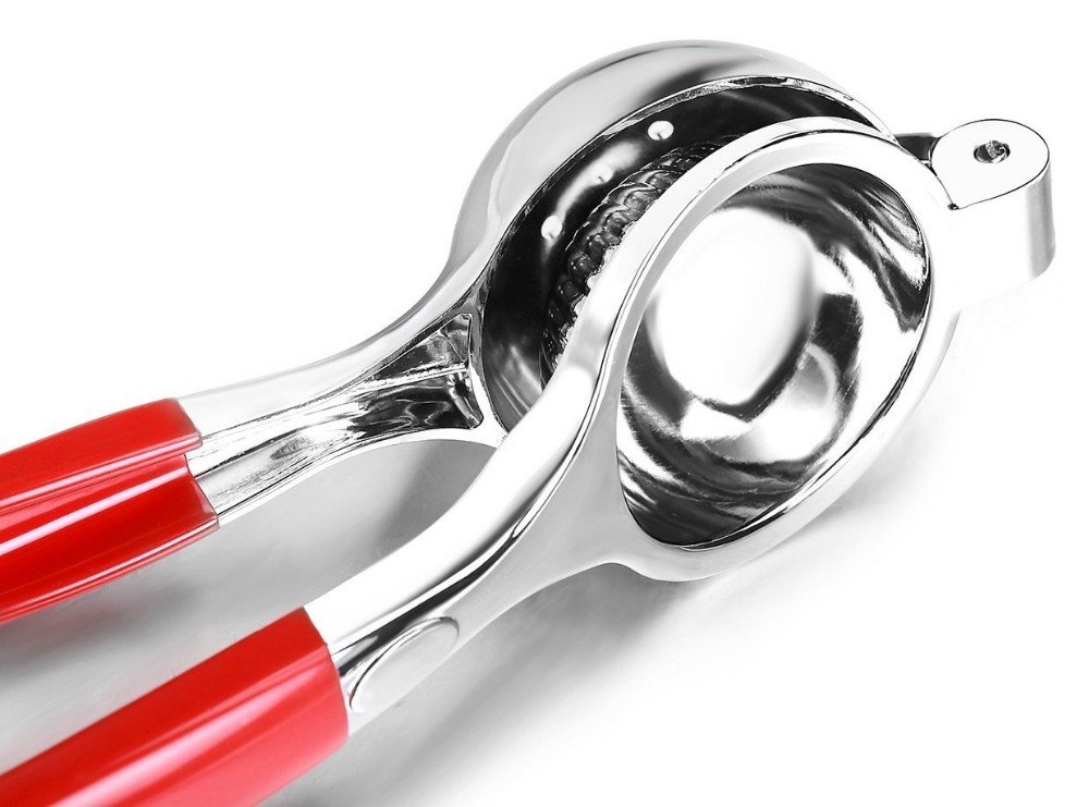 Lemon Squeezer - Stainless Steel Kitchen Lime Squeezer - Heavy Duty Manual Metal Juicer - Works with Citrus Fruits - Easy to use with Comfortable Handles.