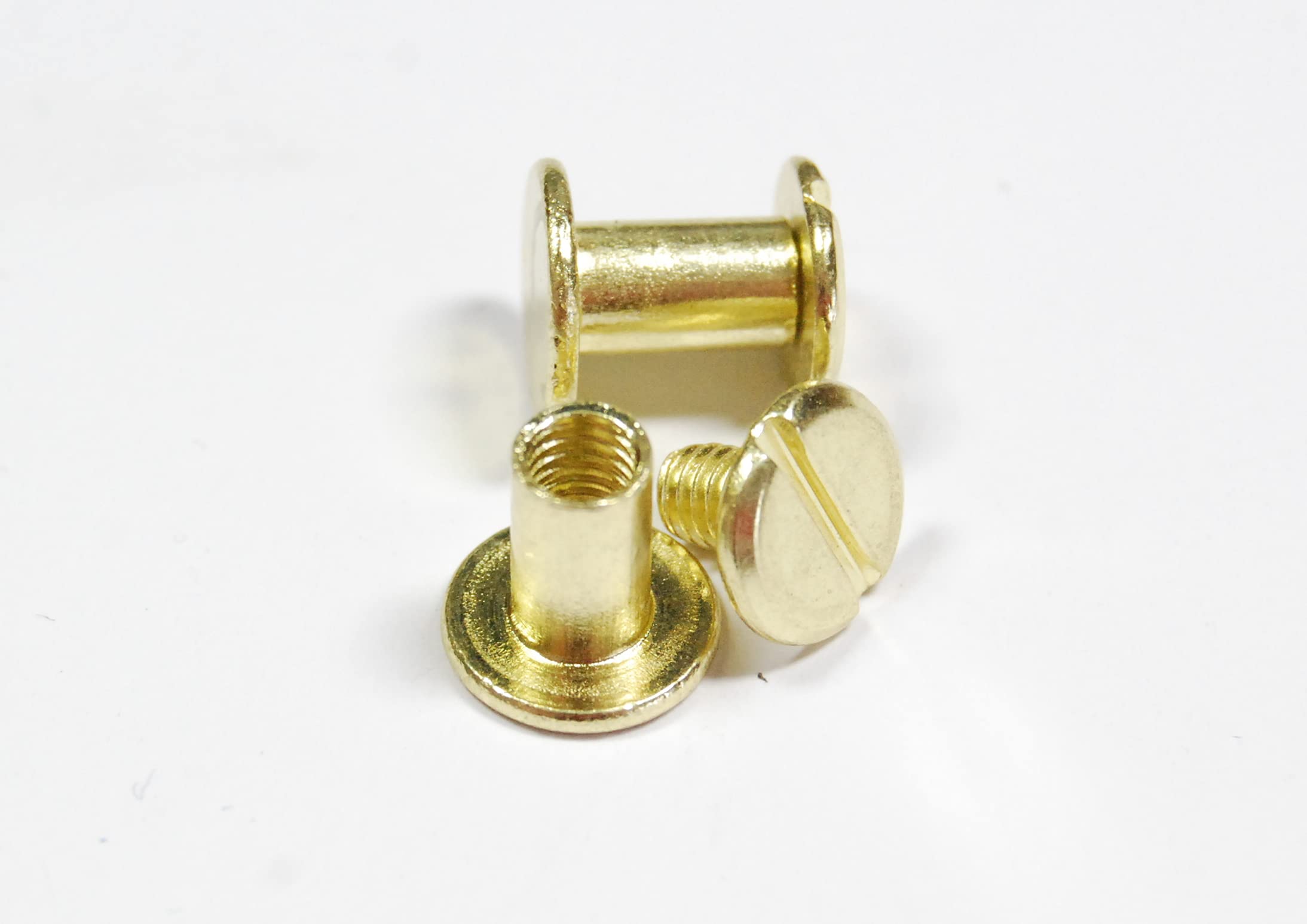 celloexpress Chicago Screws - Iron Fasteners | Interscrews | Binding Posts | Partition Screws (8mm Gold, Pack of 25) โ image 1
