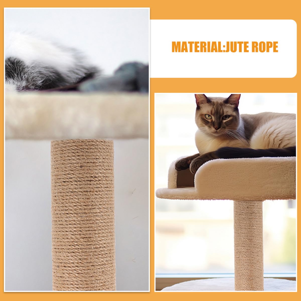 Toddmomy 2 Pezzi Tiragraffi Sostitutivi in Sisal 40 Cm, Accessori Fai da Te per Tiragraffi per Gatti da Interno, Palo Robusto per Gattini e Gatti, Risparmio Spazio per Piccoli Appartamenti