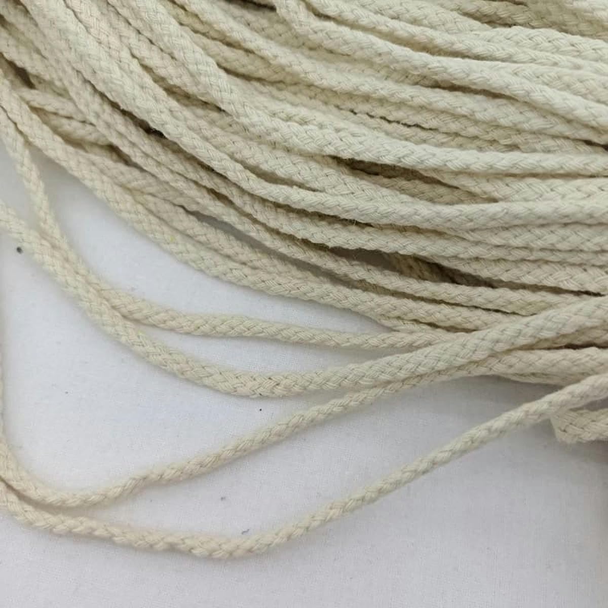 Macrame Rope Twisted String,Cotton For DIY Craft And Sewing Multicolor 5mm 30m(Beige)