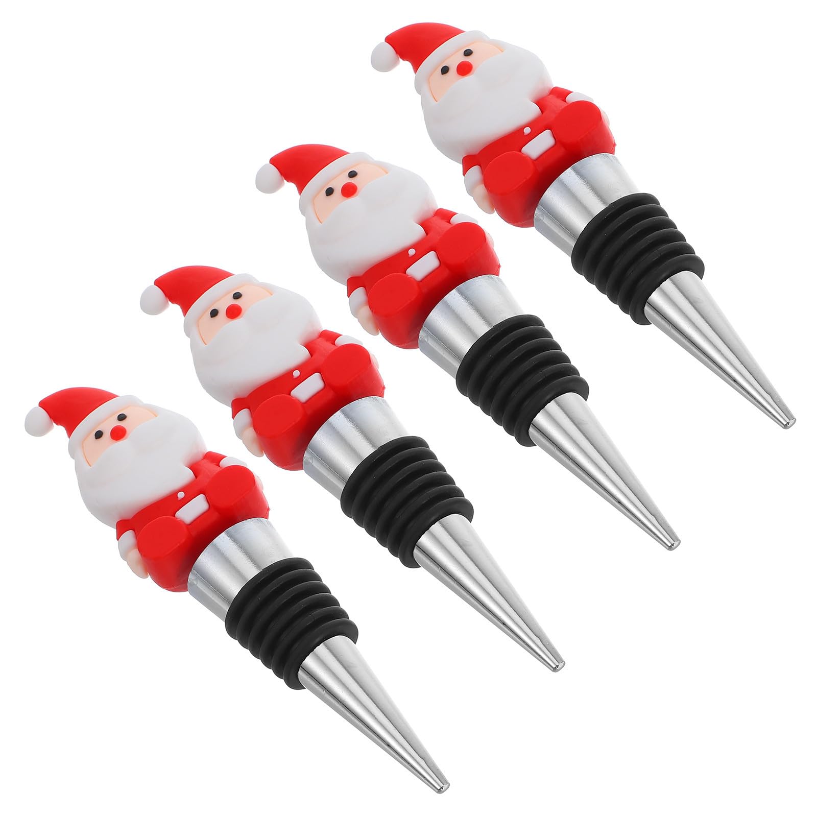 TOYANDONA 20 Piezas Tapón de Botella de Vino de Navidad Papá Noel | Pvc y Aleación de Aluminio, Sellado y Conservación del Aroma, para Fiesta Navideña y Obsequio