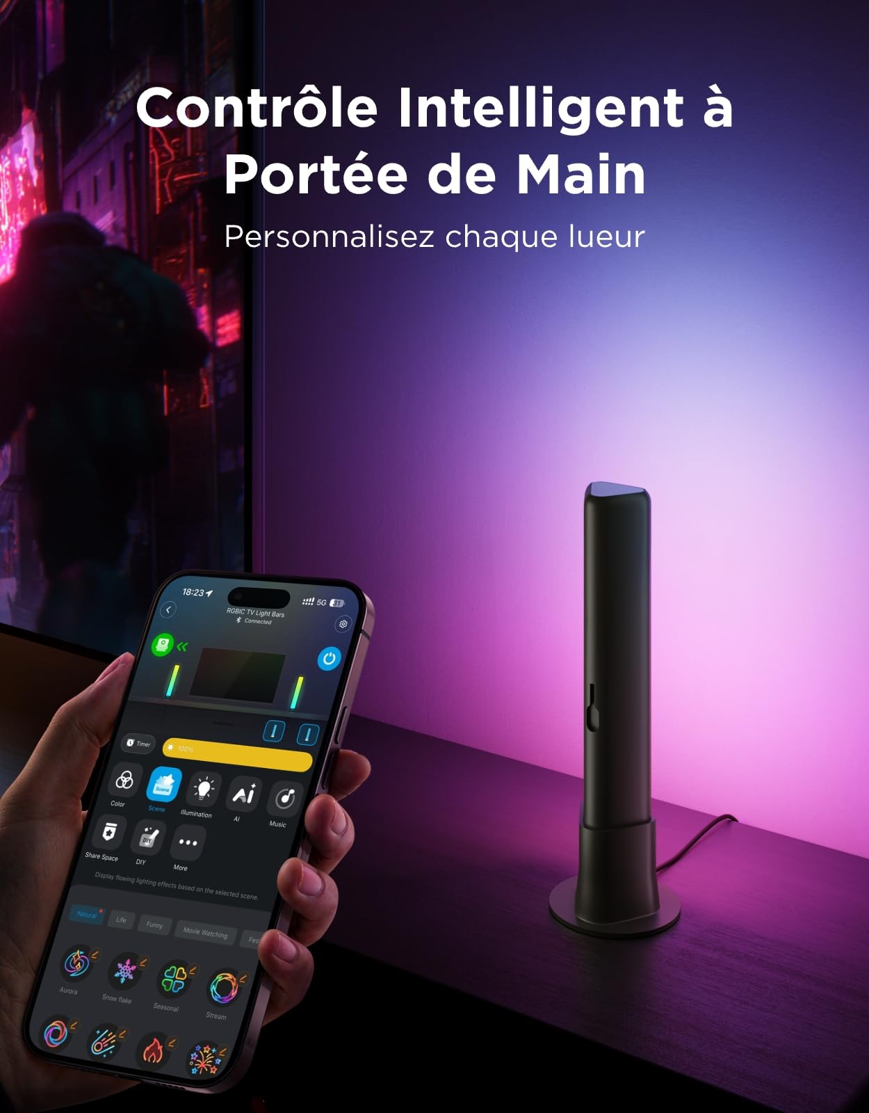 Govee Barre Lumineuse LED Intelligente,Rétroéclairage TV pour Ambiance,Jeux