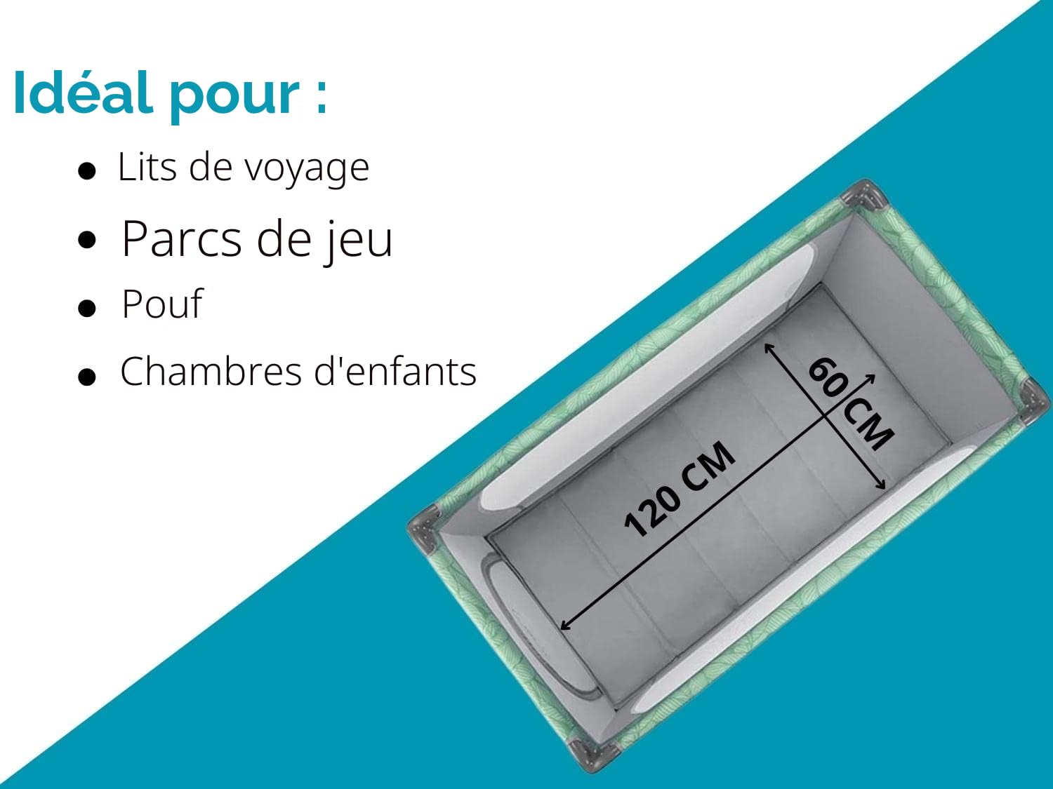 DREAMDI Matelas Pliant pour lit de Voyage 120x60 cm, Matelas en Mousse, épaisseur 5 cm, Pliable, Matelas de Parc pour Berceau, 3 pièces…
