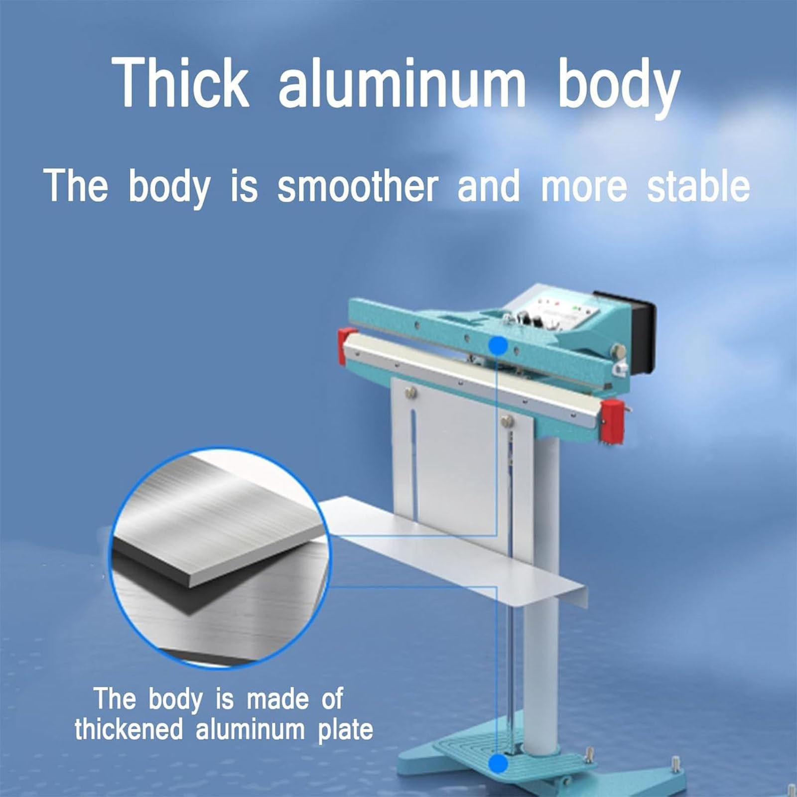 Machine à sceller à chaud avec pédale, scellant à impulsion pour sacs en Mylar, longueur d'étanchéité 350/450/650 mm, temps d'étanchéité 0,2 à 2 secondes, compatible avec sacs en plastique PE/PP