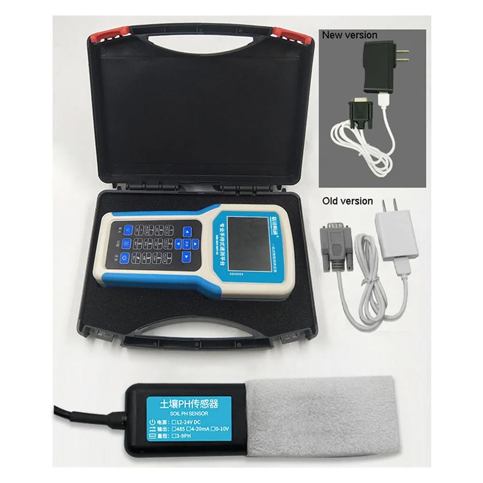 Sensore intellinte portatile for tachimetro del terreno, temperatura e umidità, rilevatore EC PH NPK con display in inglese Giardinaggio, Agricoltura(T and H and PH)