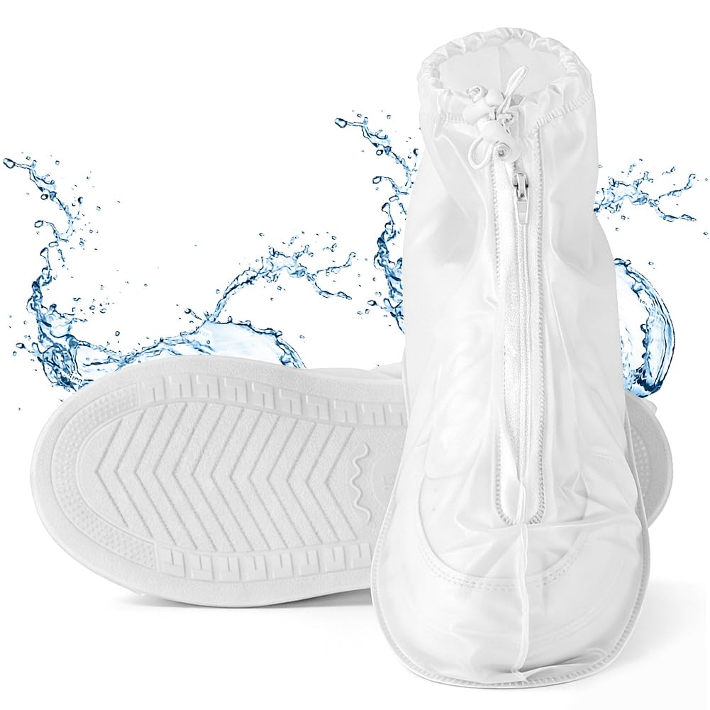 Bike Gaiter, Regenschutz Schuhe Fahrrad, Outdoor SchuhüBerzieher Wasserdicht, Transparent, Faltbare Regenüberschuhe rutschfeste Schuhe Überschuhe mit Reißverschluss
