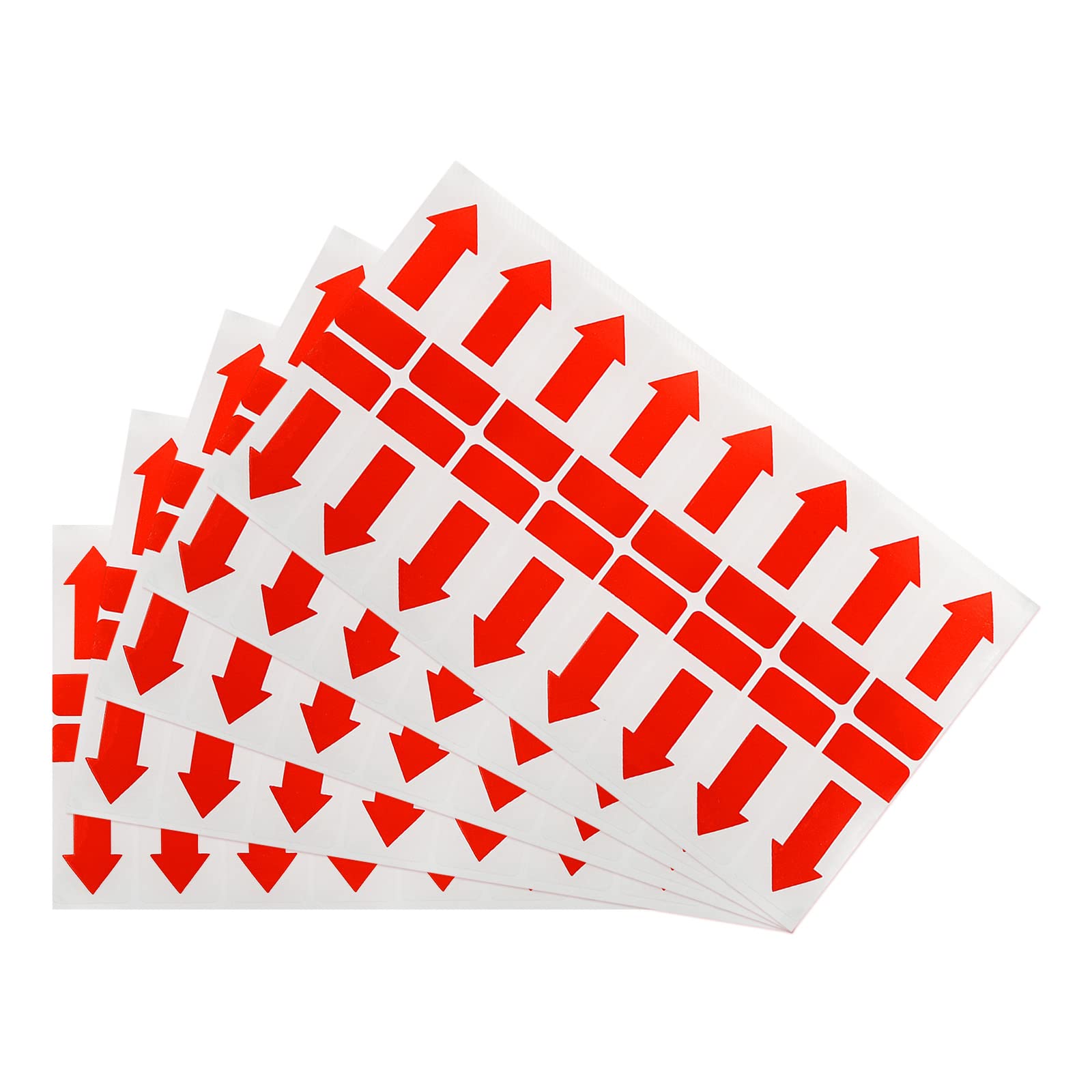 sourcing map Arrow Stickers 63Pcs 1000 Labels PVC Arrow Floor Decal 1.8x0.8 Inch Self Adhesive for Floor, Wall, DIY Craft Red