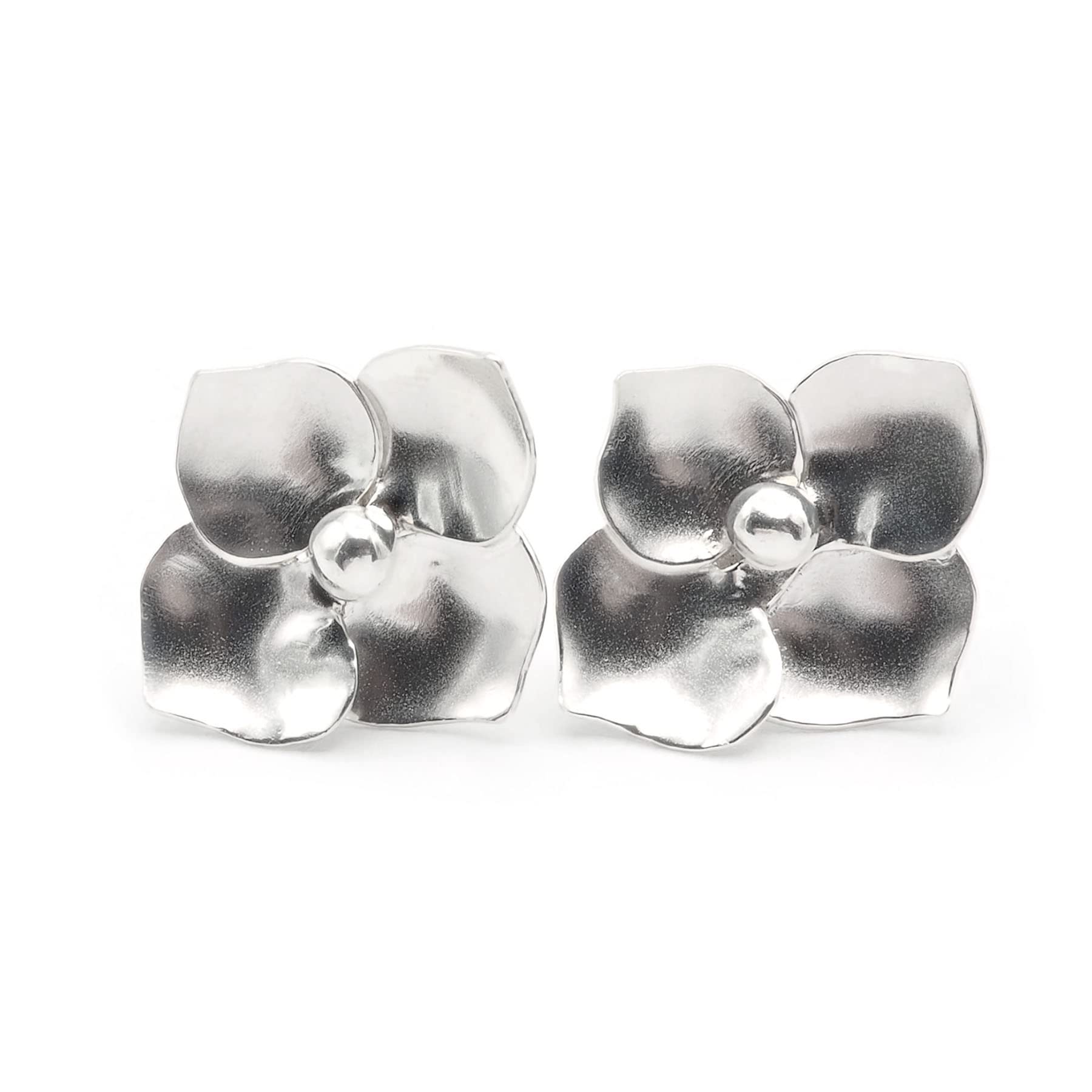Pendientes Flor de Hortensia en Plata 925